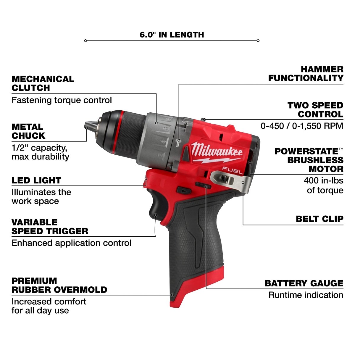 M12 FUEL™ 1/2" Hammer Drill/Driver - AAA Industrial Supply