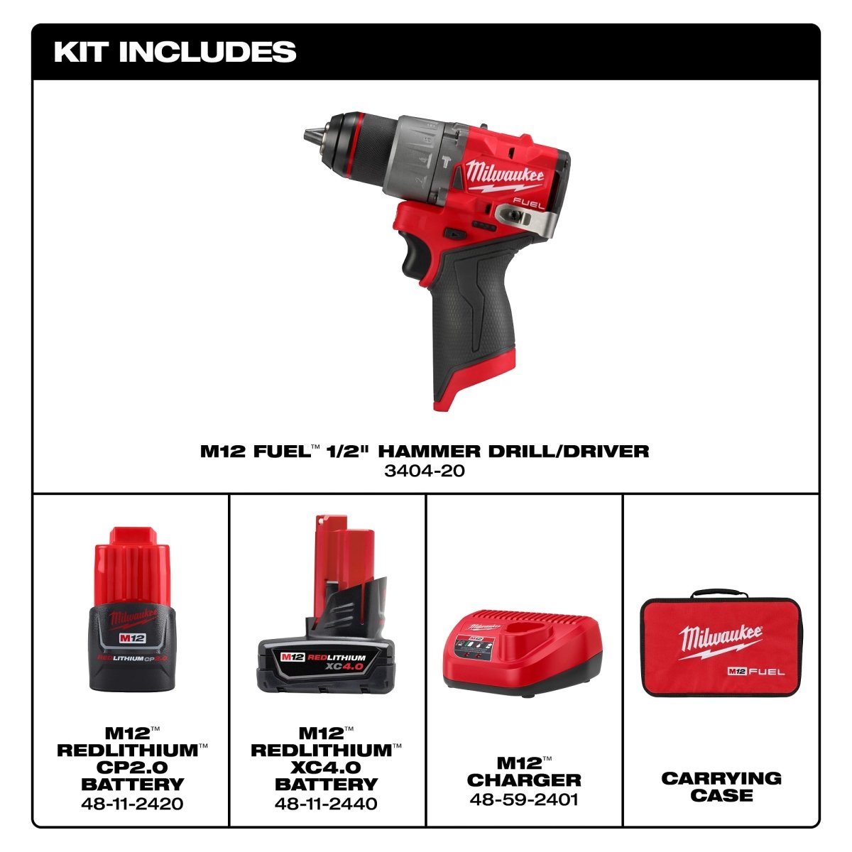 M12 FUEL™ 1/2" Hammer Drill/Driver Kit - AAA Industrial Supply