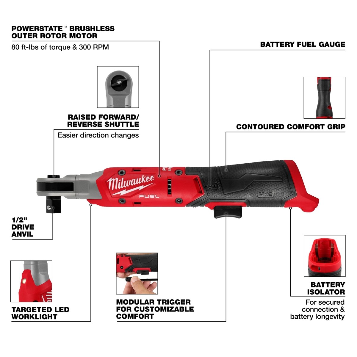 M12 FUEL™ 1/2" Ratchet - AAA Industrial Supply