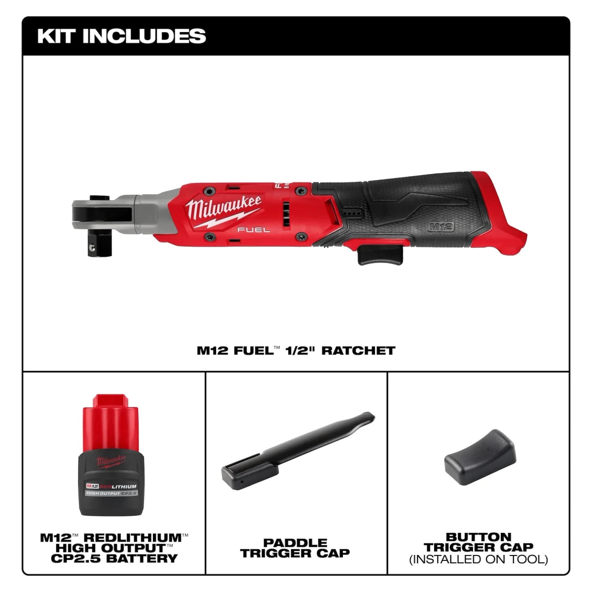 M12 FUEL™ 1/2" Ratchet Kit - AAA Industrial Supply