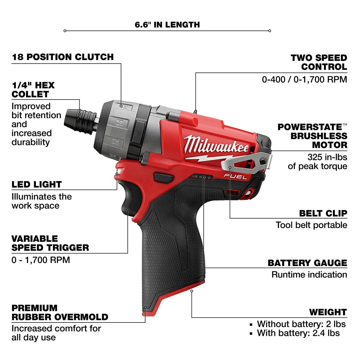 M12 FUEL™ 1/4" Hex 2 - Speed Screwdriver - AAA Industrial Supply