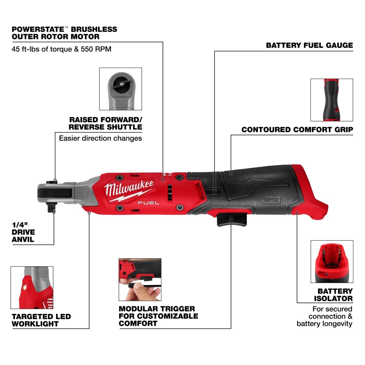 M12 FUEL™ 1/4" Ratchet - AAA Industrial Supply