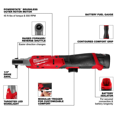 M12 FUEL™ 1/4" Ratchet Kit - AAA Industrial Supply