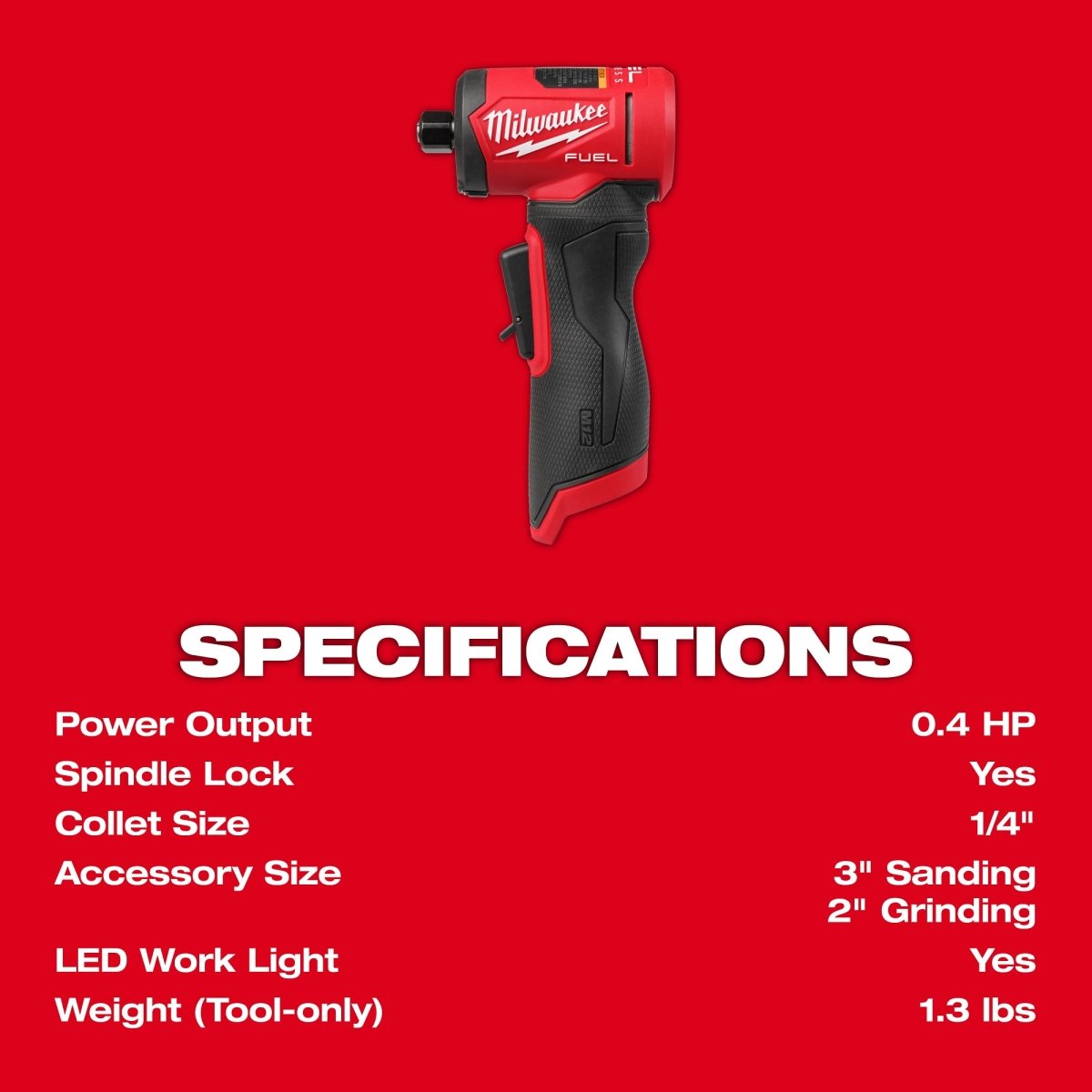 M12 FUEL™ 1/4" Right Angle Die Grinder - AAA Industrial Supply