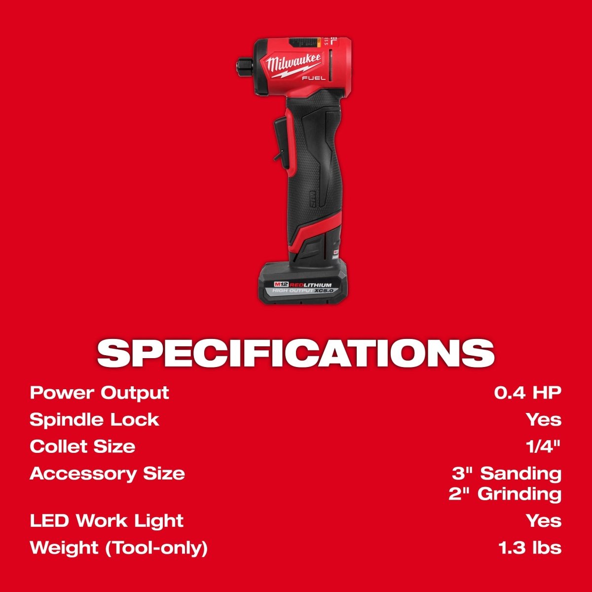 M12 FUEL™ 1/4" Right Angle Die Grinder Kit - AAA Industrial Supply