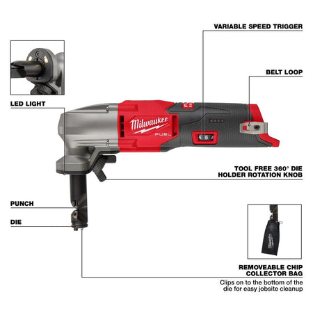M12 FUEL™ 16 Gauge Variable Speed Nibbler - AAA Industrial Supply