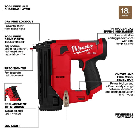 M12 FUEL™ 18 Gauge Compact Brad Nailer - AAA Industrial Supply
