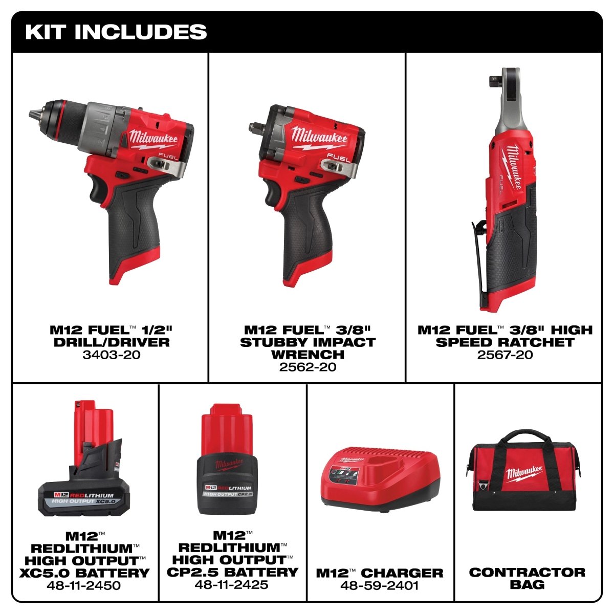 M12 FUEL™ 3 - Tool Combo Kit - AAA Industrial Supply