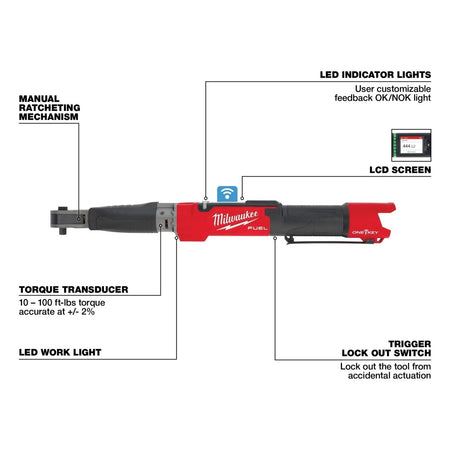 M12 FUEL™ 3/8" Digital Torque Wrench w/ ONE - KEY™ - AAA Industrial Supply