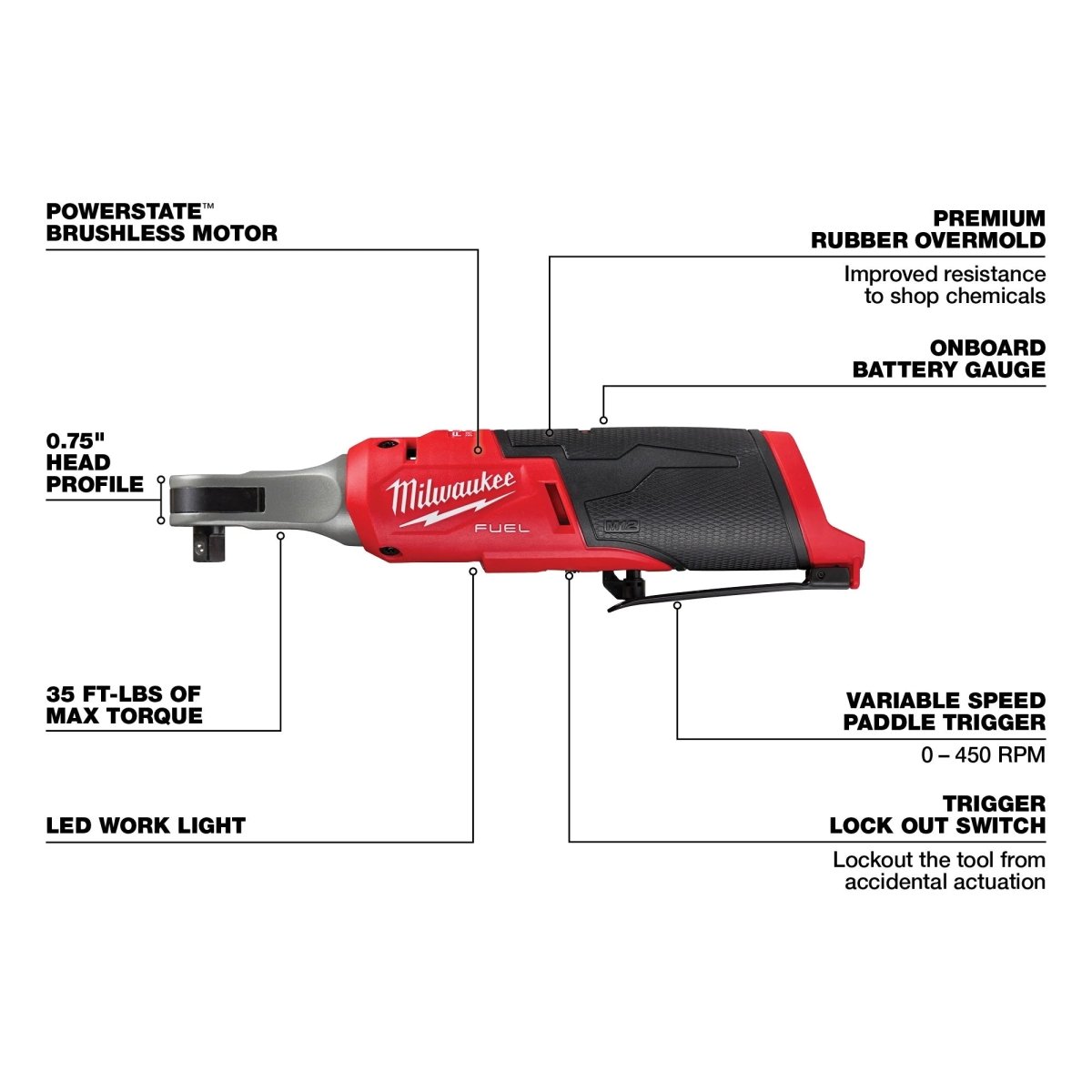M12 FUEL™ 3/8" High Speed Ratchet - AAA Industrial Supply