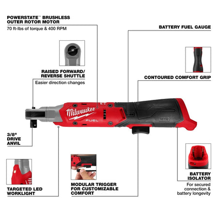 M12 FUEL™ 3/8" Ratchet - AAA Industrial Supply