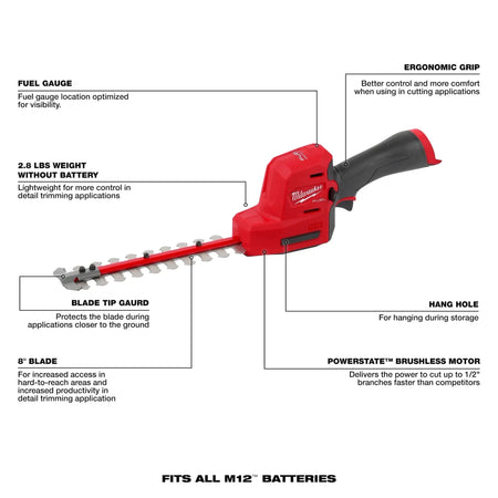 M12 FUEL™ 8" Hedge Trimmer - AAA Industrial Supply