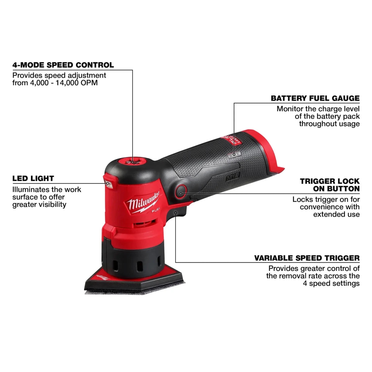 M12 FUEL™ Orbital Detail Sander - AAA Industrial Supply