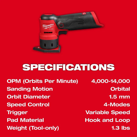 M12 FUEL™ Orbital Detail Sander - AAA Industrial Supply