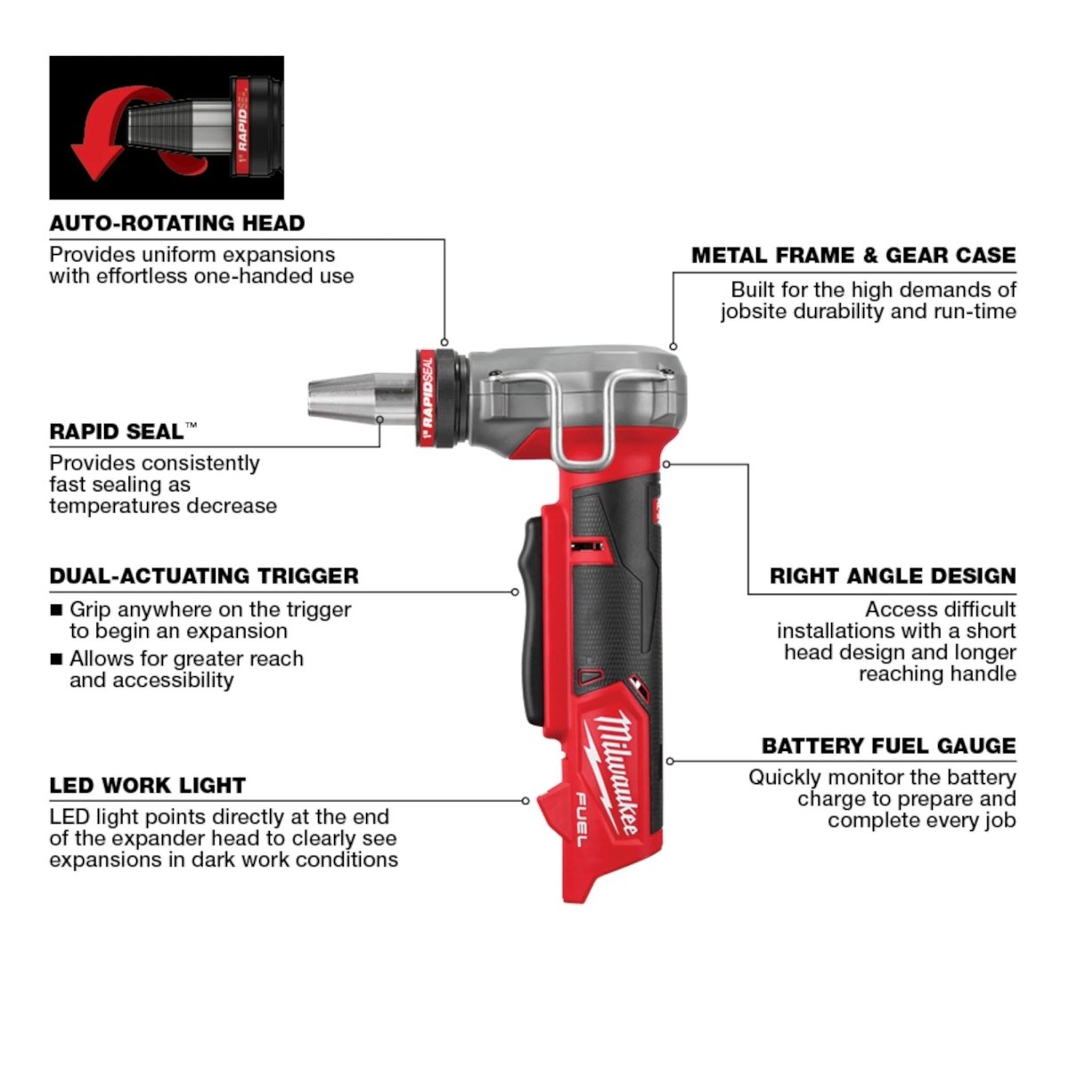 M12 FUEL™ ProPEX® Expander Kit w/ 1/2" - 1" RAPID SEAL™ ProPEX® Expander Heads - AAA Industrial Supply