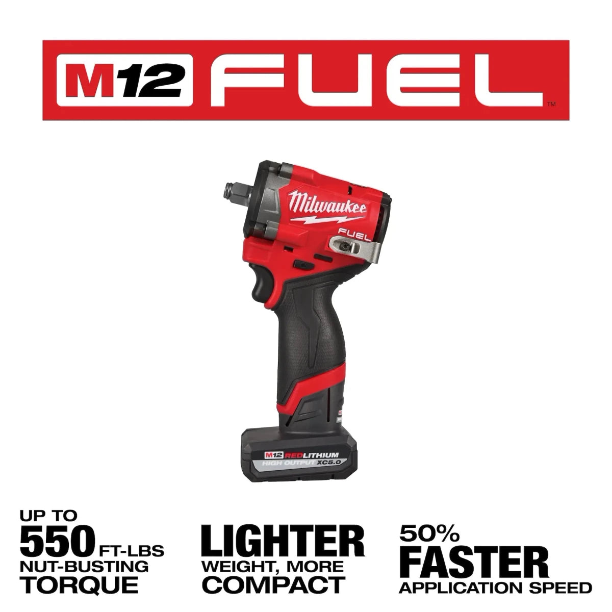 M12 FUEL™ Stubby 1/2" Impact Wrench Kit - AAA Industrial Supply