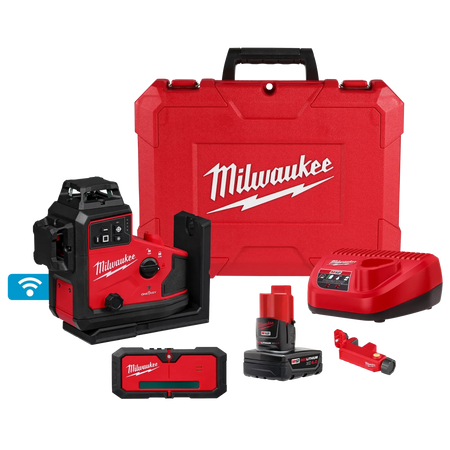 M12™ Green 360° 3-Plane Laser w/Automatic Alignment & Receiver - AAA Industrial Supply