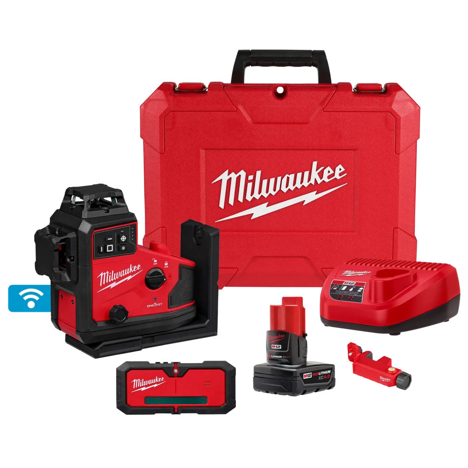 M12™ Green 360° 3-Plane Laser w/Automatic Alignment & Receiver - AAA Industrial Supply