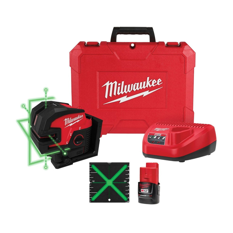 M12™ Green Cross Line & 4 - Points Laser Kit - AAA Industrial Supply