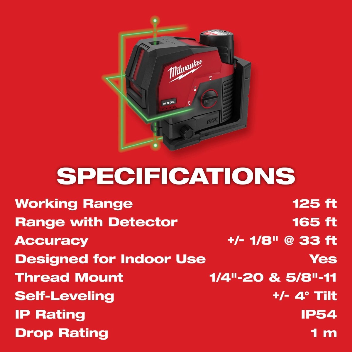 M12™ Green Cross Line & Plumb Points Laser Kit - AAA Industrial Supply