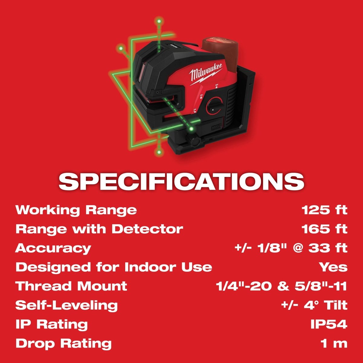 M12™ Green Laser – Cross Line & 4 - Points - AAA Industrial Supply