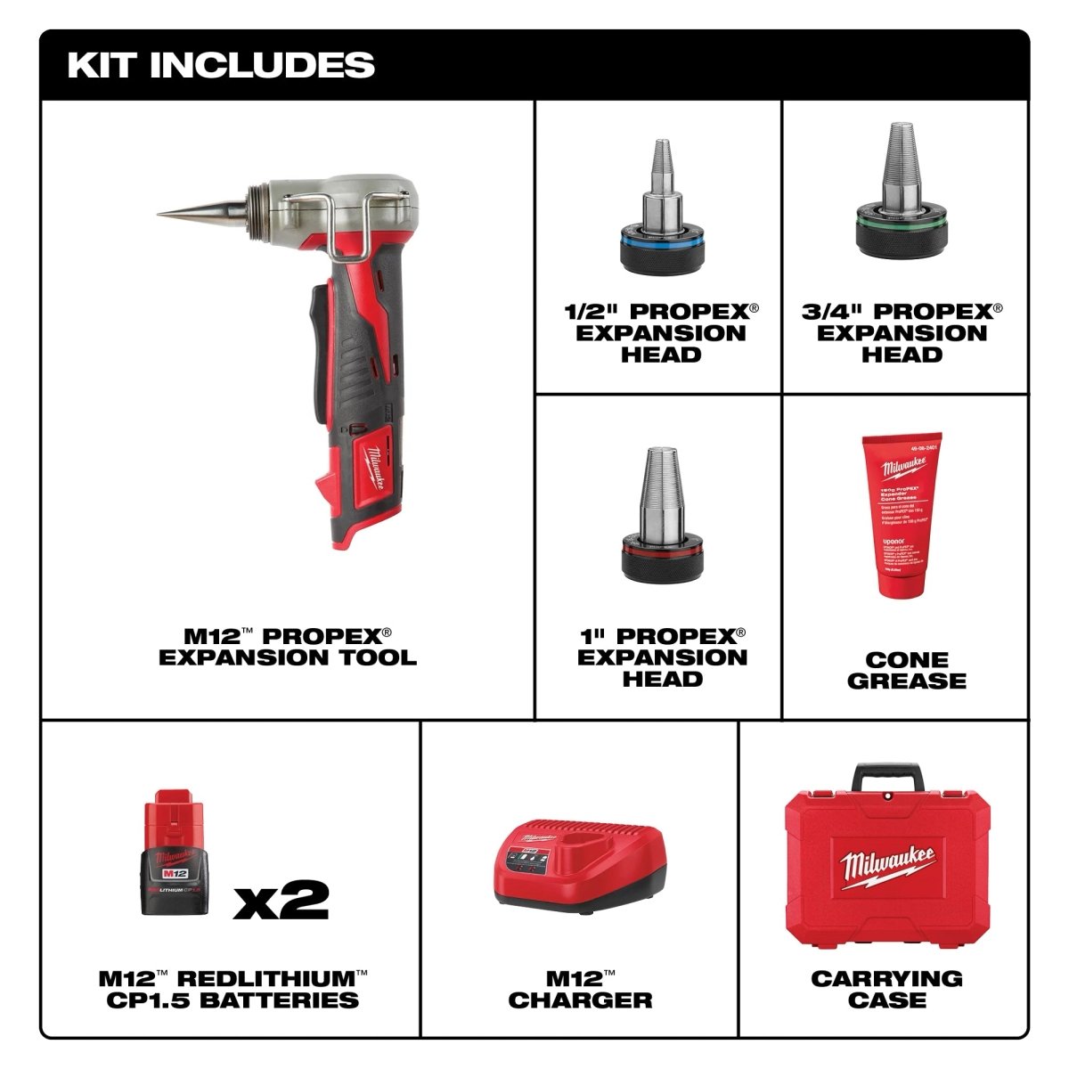 M12™ LITHIUM - ION ProPEX® Expansion Tool Kit - AAA Industrial Supply