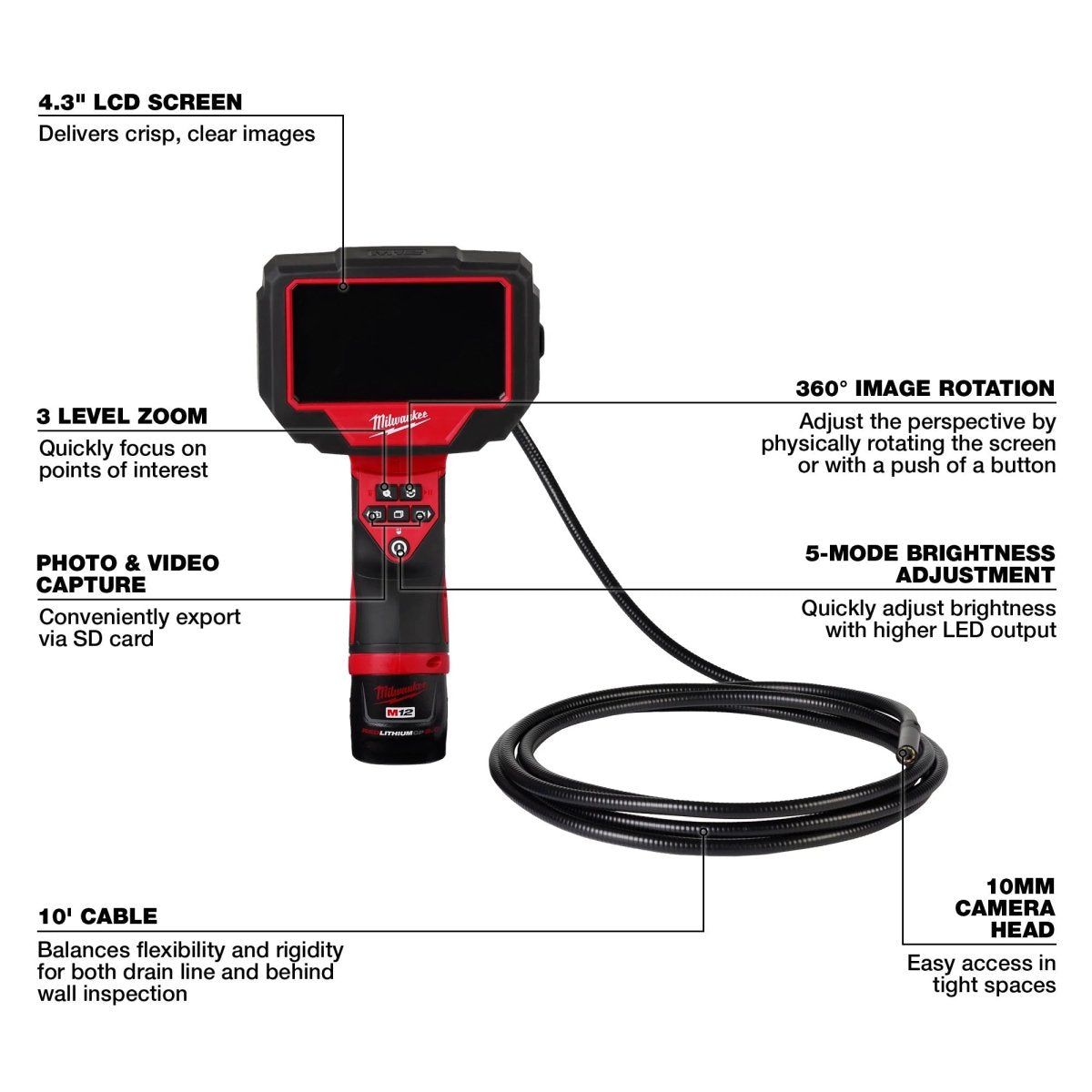 M12™ M - Spector™ 360 10' Inspection Camera - AAA Industrial Supply