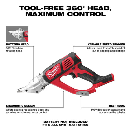 M18™ 18 Gauge Double Cut Shear (Tool Only) - AAA Industrial Supply