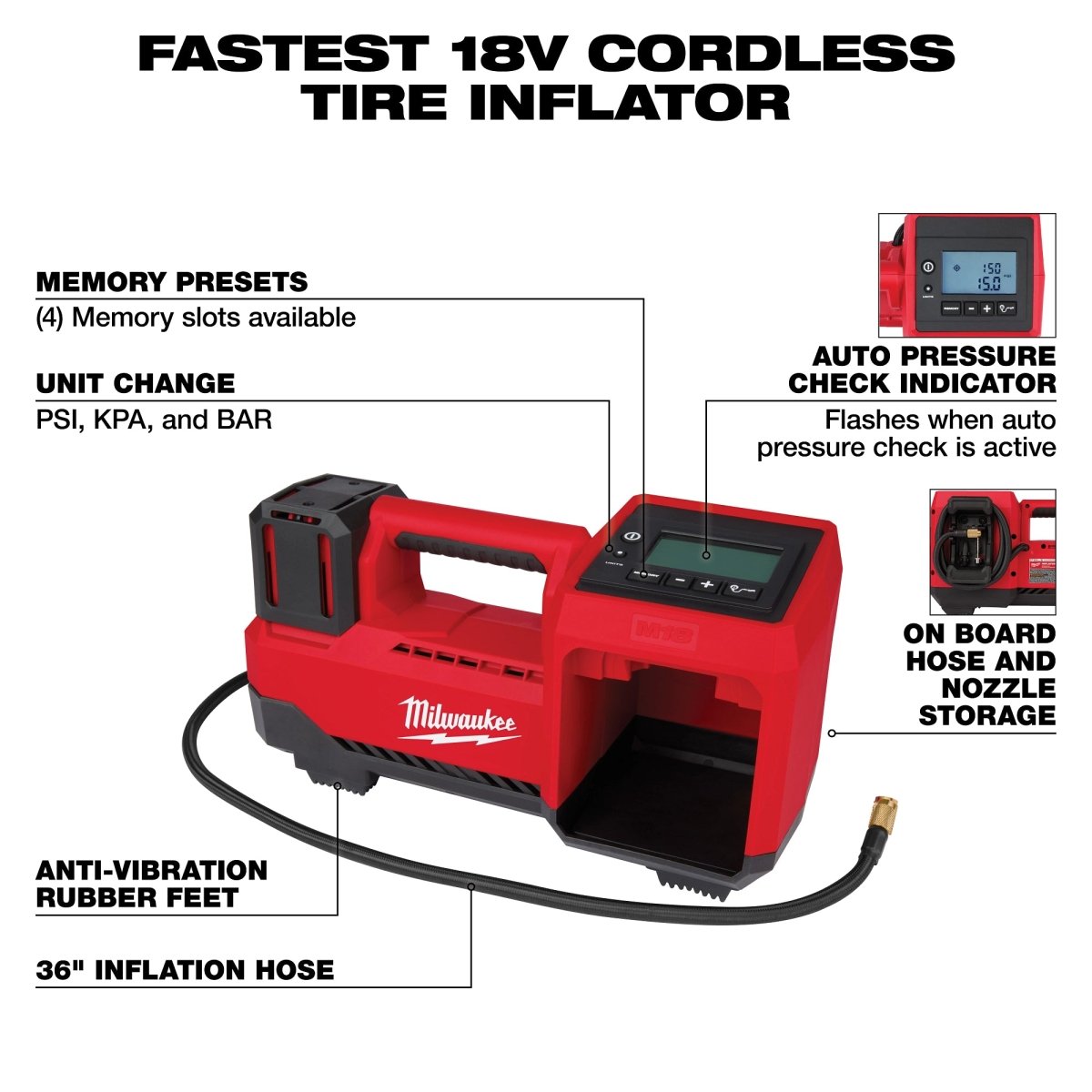 M18™ 18V Cordless Tire Inflator - AAA Industrial Supply