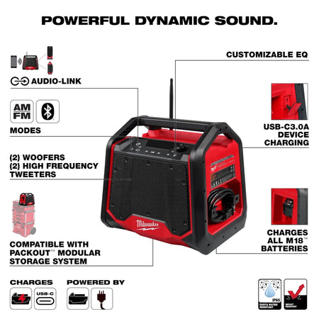 M18 BLUETOOTH® JOBSITE RADIO + CHARGER - AAA Industrial Supply