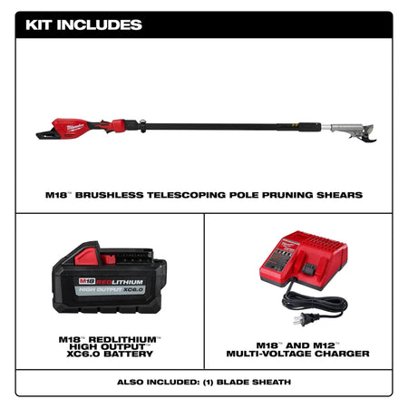M18™ Brushless Telescoping Pole Pruning Shears Kit - AAA Industrial Supply