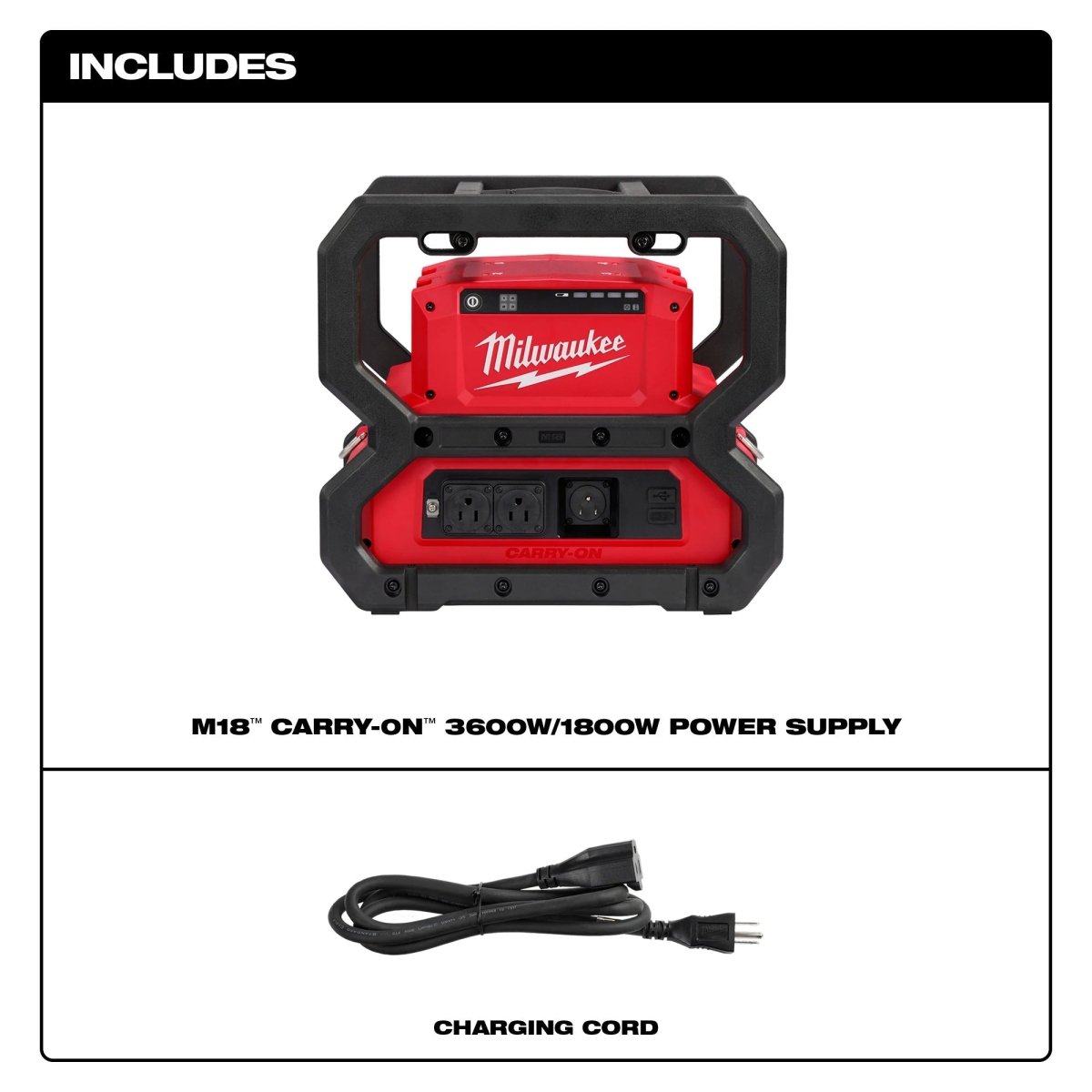 M18™ CARRY - ON™ 3600W/1800W Power Supply - AAA Industrial Supply