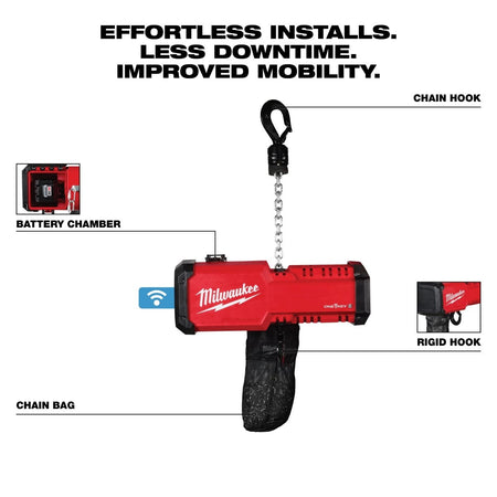 M18™ Compact 1 - Ton Chain Hoist w/ ONE - KEY™ - AAA Industrial Supply