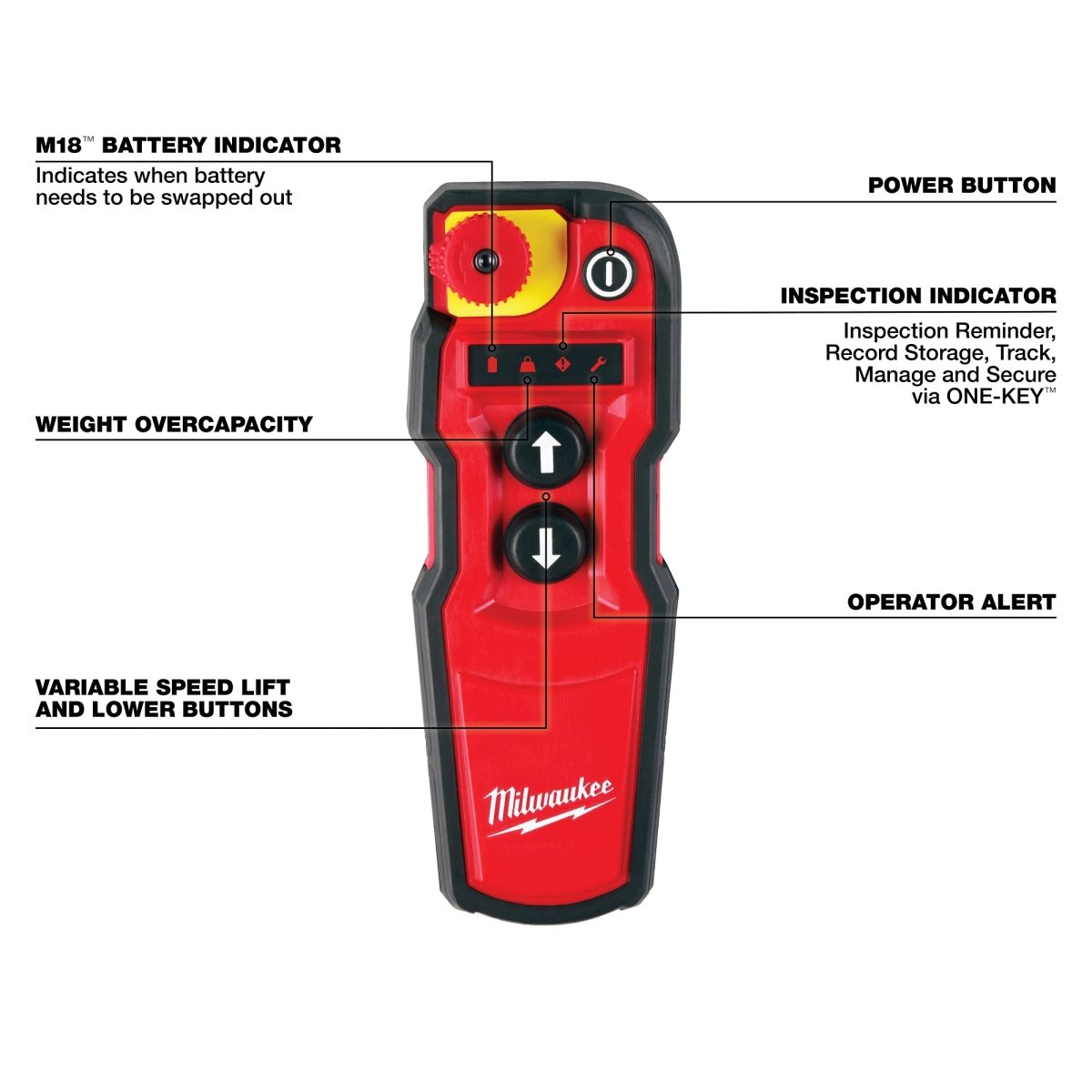 M18™ Compact 1 - Ton Chain Hoist w/ ONE - KEY™ - AAA Industrial Supply