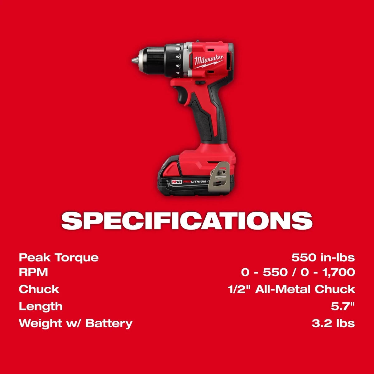M18™ Compact Brushless 1/2" Drill/Driver Kit - AAA Industrial Supply