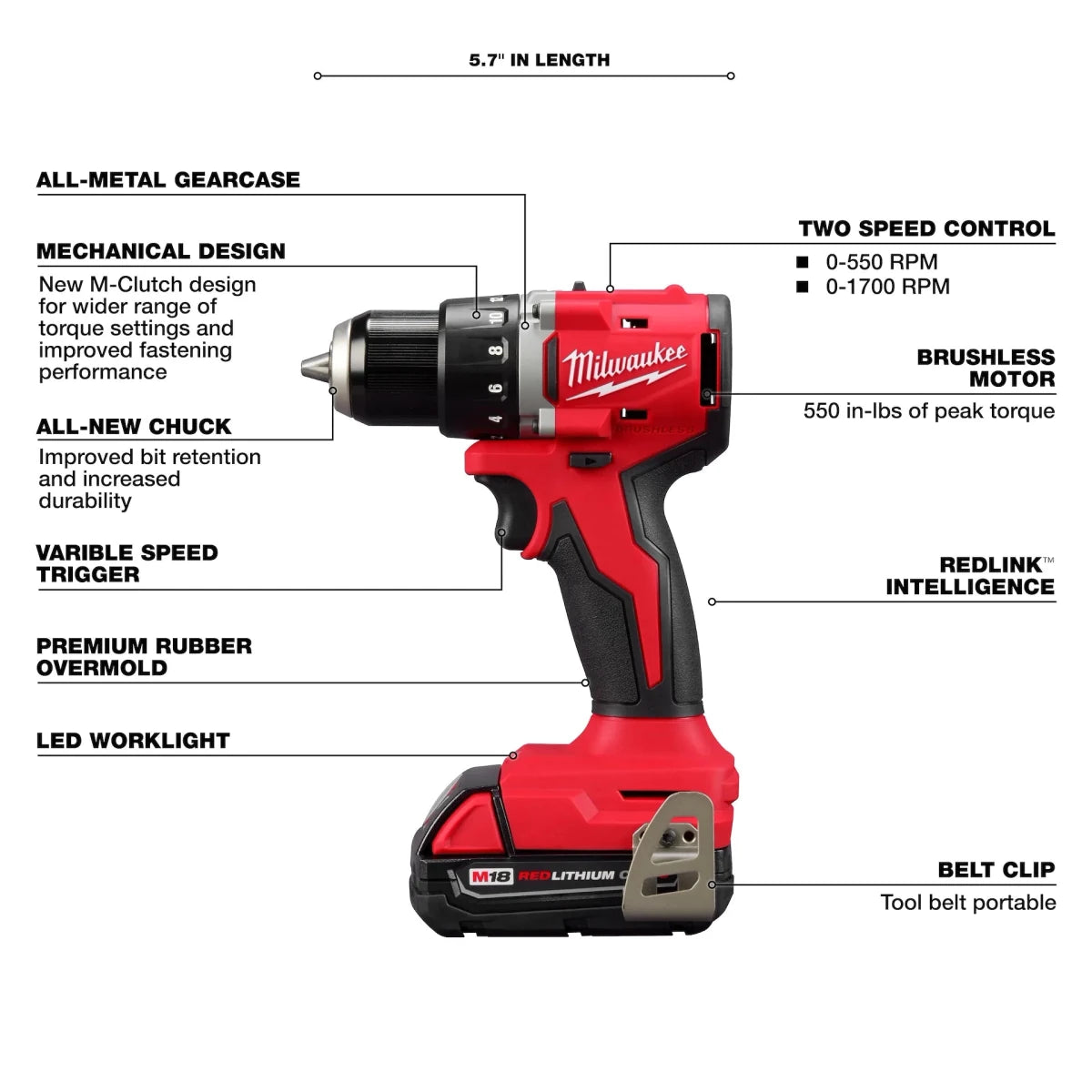 M18™ Compact Brushless 1/2" Drill/Driver Kit - AAA Industrial Supply