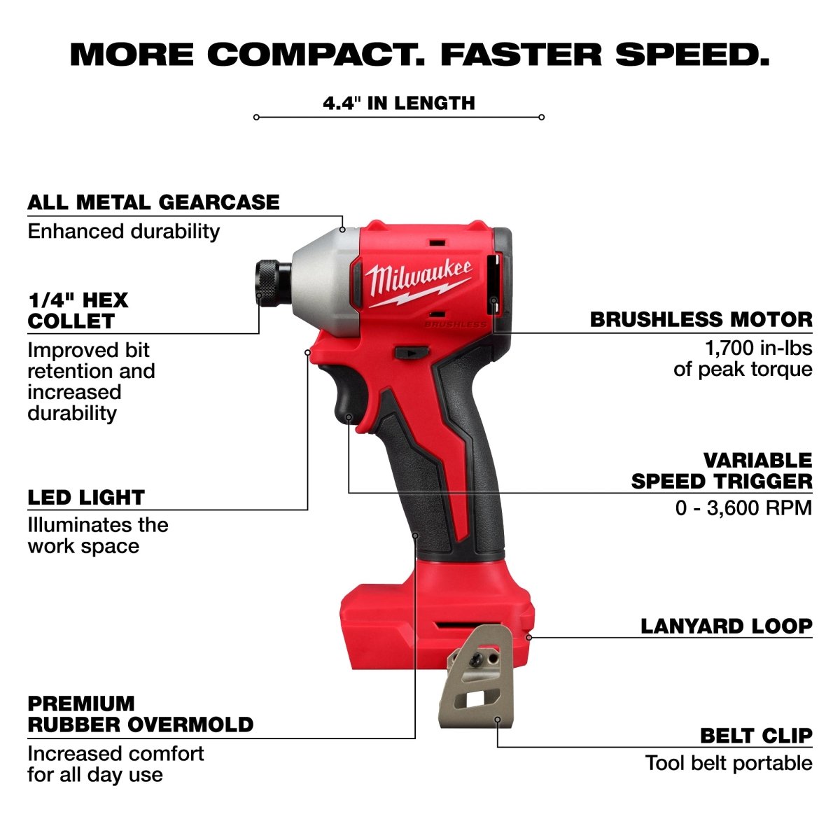 M18™ Compact Brushless 1/4" Hex Impact Driver - AAA Industrial Supply