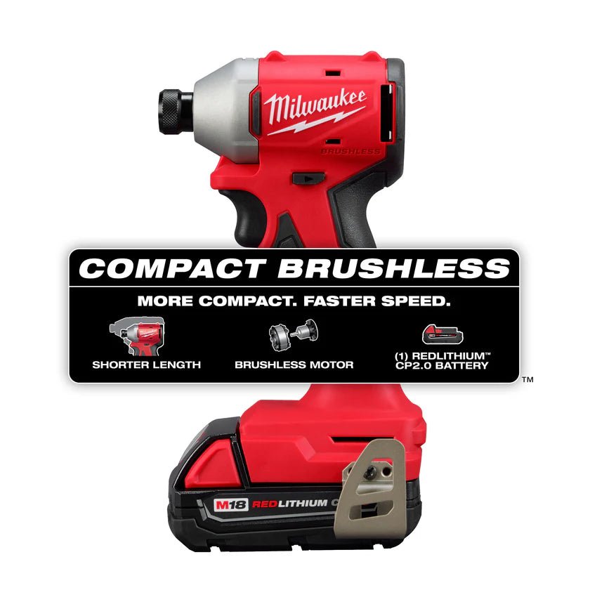 M18™ Compact Brushless 1/4" Hex Impact Driver Kit - AAA Industrial Supply