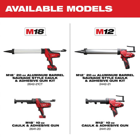 M18™ Cordless 20 - oz Aluminum Barrel Caulk and Adhesive Gun Kit - AAA Industrial Supply