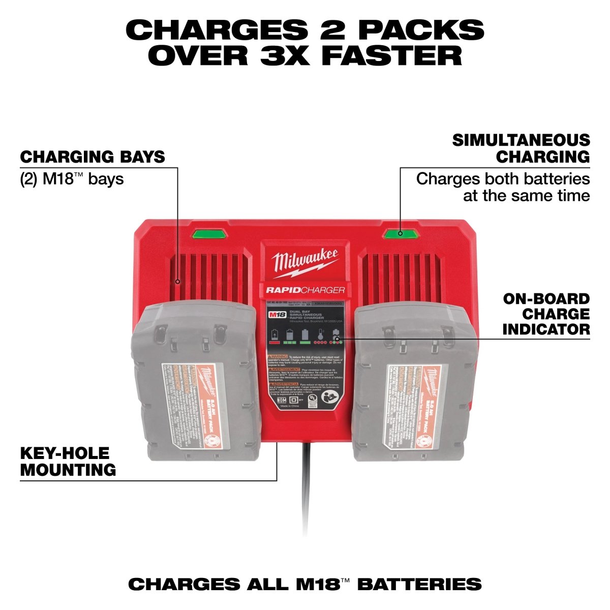 M18™ Dual Bay Simultaneous Rapid Charger - AAA Industrial Supply