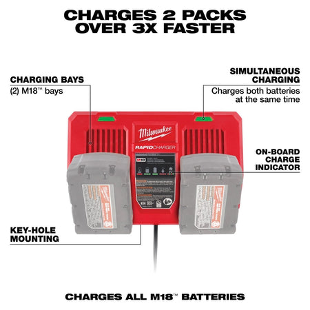 M18™ Dual Bay Simultaneous Rapid Charger - AAA Industrial Supply
