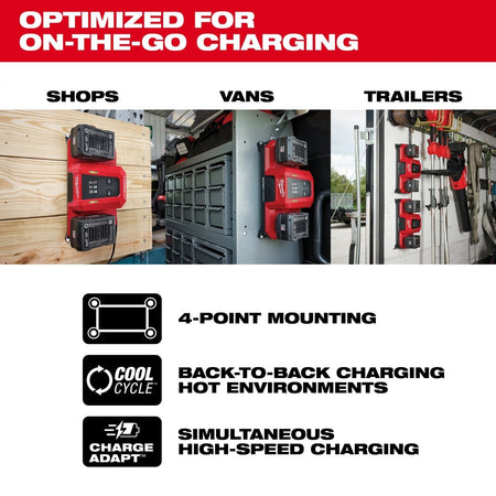 M18™ Dual Bay Simultaneous Super Charger w/ 4 Point Mounting - AAA Industrial Supply