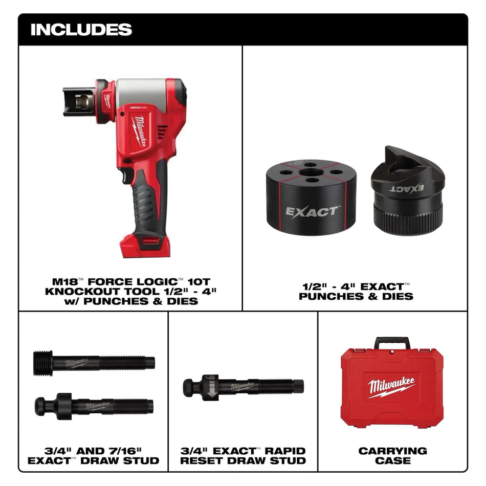 M18™ FORCE LOGIC™ 10 Ton Knockout Tool 1/2" to 4" - AAA Industrial Supply