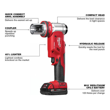 M18™ FORCE LOGIC™ 6T Knockout Tool 1/2" - 4" Kit - AAA Industrial Supply