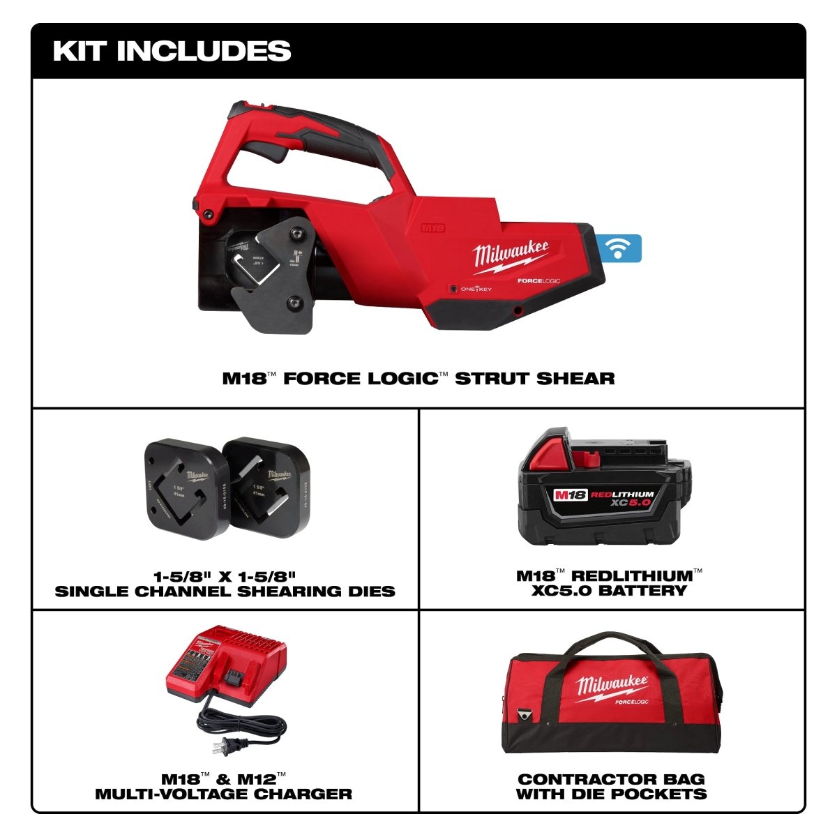 M18™ FORCE LOGIC™ Single Channel Strut Shear Kit - AAA Industrial Supply