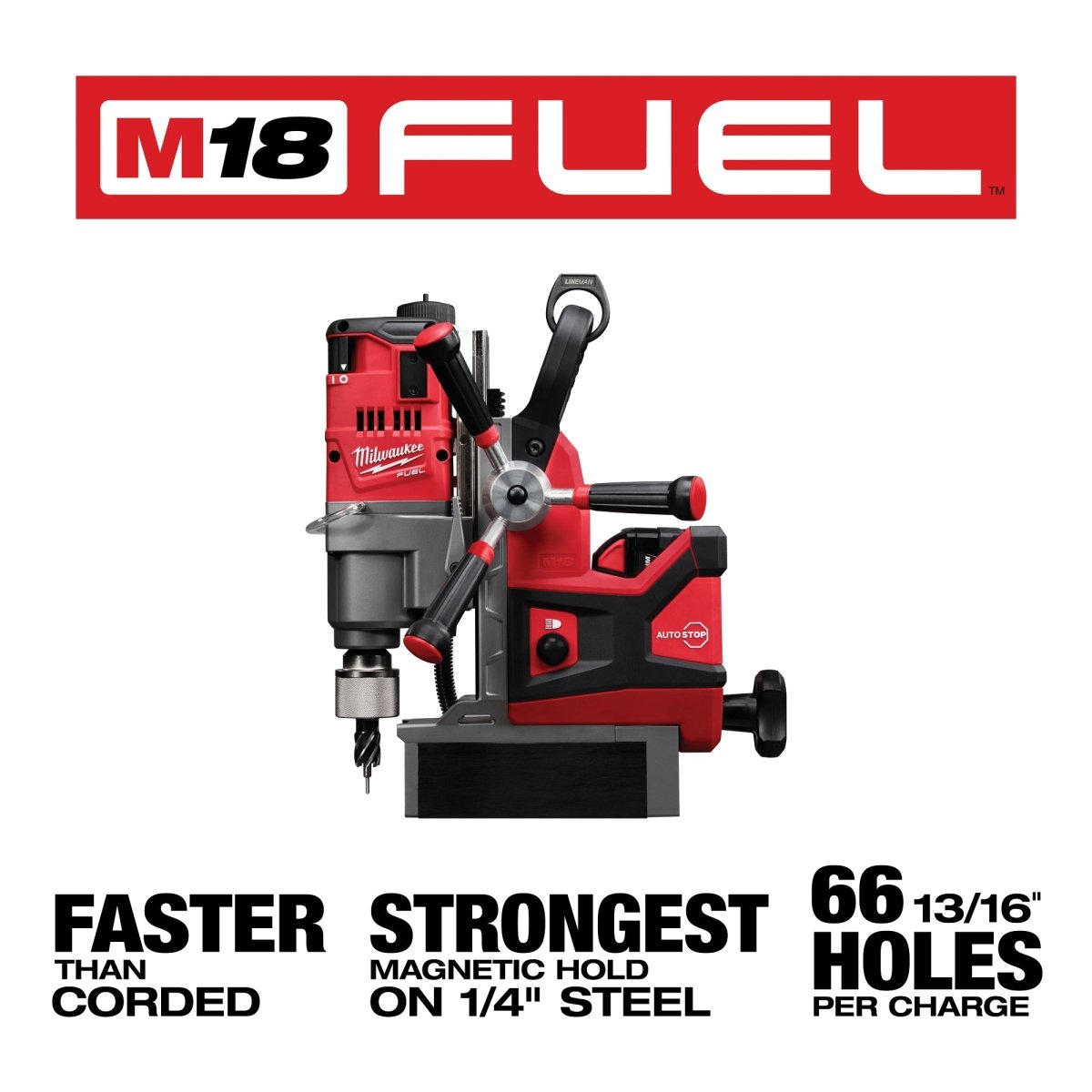 M18 FUEL™ 1 - 1/2" Lineman Magnetic Drill High Demand™ Kit - AAA Industrial Supply