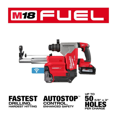 M18 FUEL™ 1 - 1/8" SDS Plus Rotary Hammer w/ ONE - KEY™ & HAMMERVAC™ Dedicated Dust Extractor Kit - AAA Industrial Supply