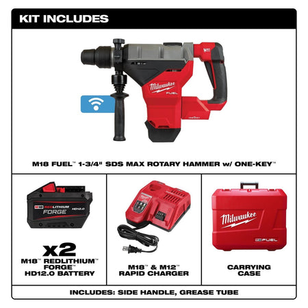 M18 FUEL™ 1 - 3/4" SDS MAX Rotary Hammer Kit w/ONE - KEY(tm) - AAA Industrial Supply