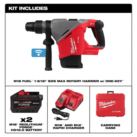 M18 FUEL 1-9/16” SDS MAX Rotary Hammer w/ONE-KEY Kit - AAA Industrial Supply