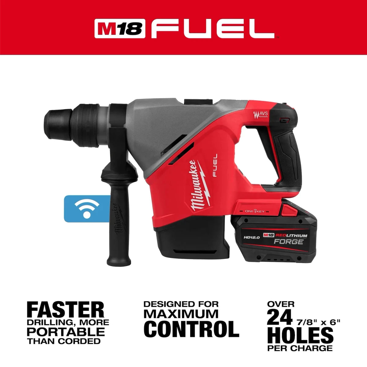 M18 FUEL 1-9/16” SDS MAX Rotary Hammer w/ONE-KEY Kit - AAA Industrial Supply